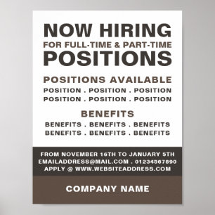 Poster Annonce de recrutement pour emploi audacieux