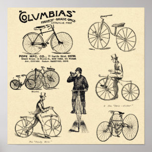 Poster Annonce de vélo vintage Columbia