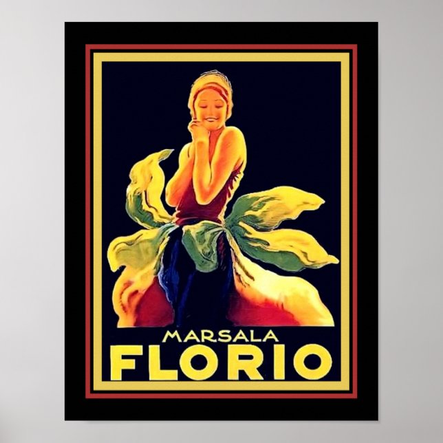 Poster Annonce de vin Florio Marsala 1925 (Devant)