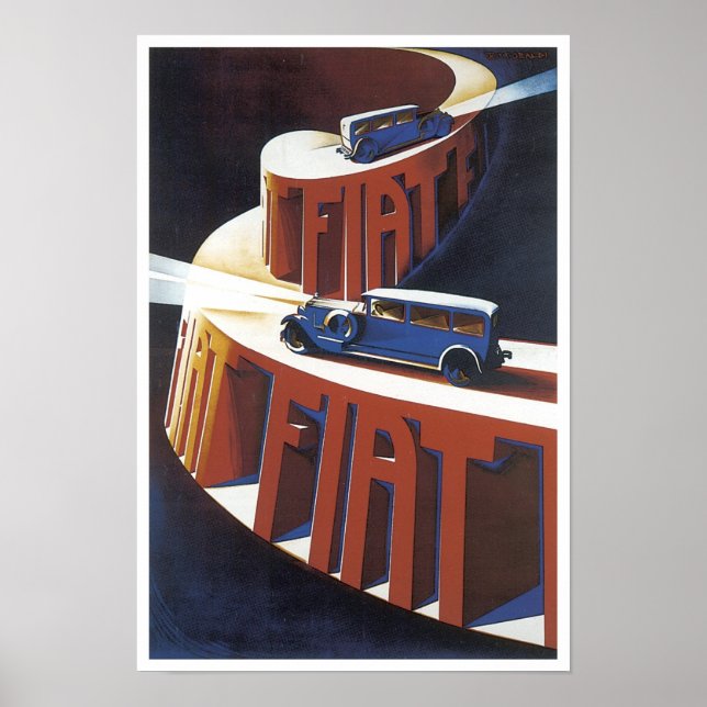 Poster Annonce Fiat vintage (Devant)