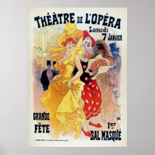 Poster Annonce française vintage de boule de mascarade