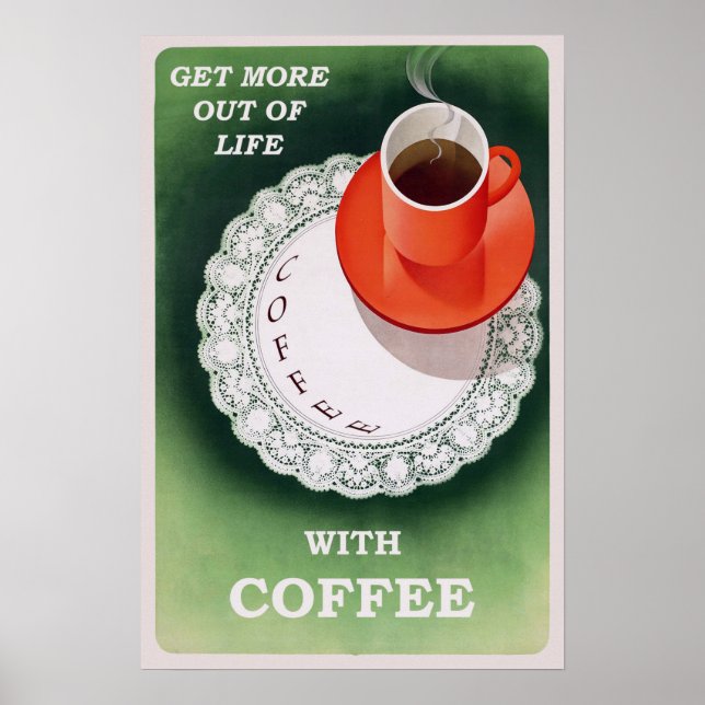 Poster Annonce rétro de l'affiche de café vintage (Devant)