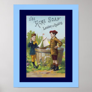 Poster Annonce savonneuse vintage Art Acme