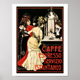 Poster Annonce victorienne italienne vintage de café
