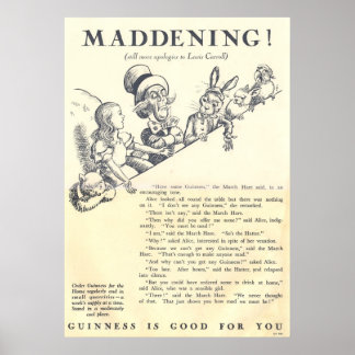Poster Annonce vintage 1933, pour GUINNESS