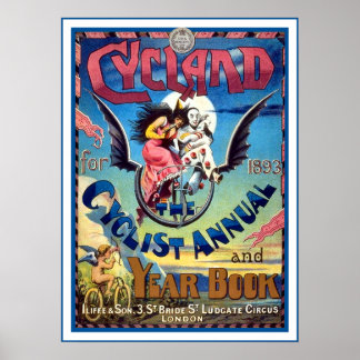 Poster : Annonce Vintage - Cycliste Année Livre