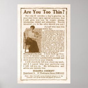 Poster Annonce vintage de gain de poids à partir de 1908
