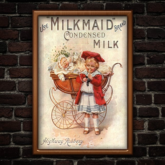 Poster Annonce vintage de lait 1907 (Créateur téléchargé)