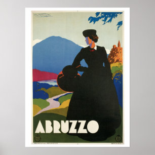 Poster Annonce vintage de voyage des Abruzzes de 1930
