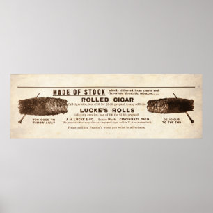 Poster Annonce vintage des cigares de Lucke à partir de