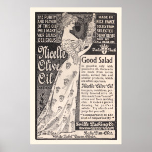 Poster Annonce vintage d'huile d'olive de Nicelle à