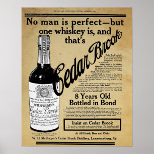 Poster Annonce vintage d'impression de barre de whiskey
