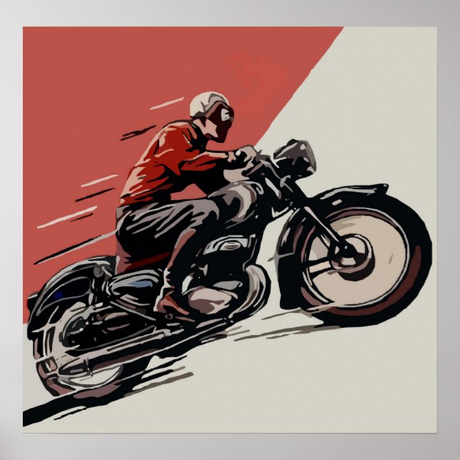 Poster Annonce Vintage Moto (Devant)
