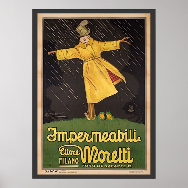 Poster Annonce vintage Raincoat Italien (Devant)