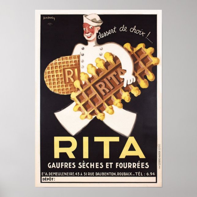 Poster Annonce vintage Rita Biscuit (Devant)