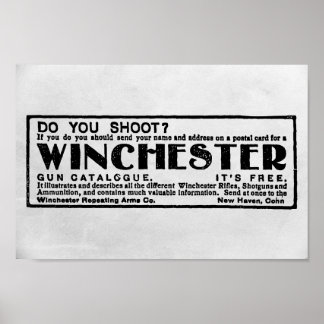 Poster Annonce Vintage Winchester 1902
