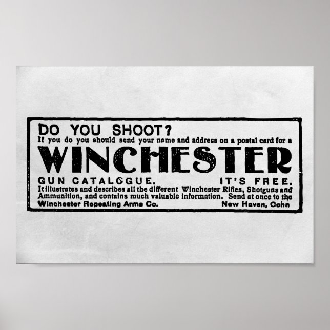Poster Annonce Vintage Winchester 1902 (Devant)