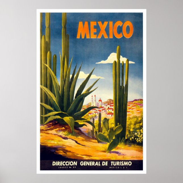 Poster Annonce voyage vintage Mexique (Devant)
