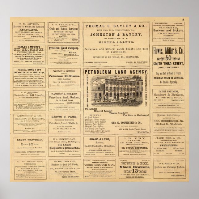 Poster Annonces pétrolières de New York et de Pennsylvani (Devant)