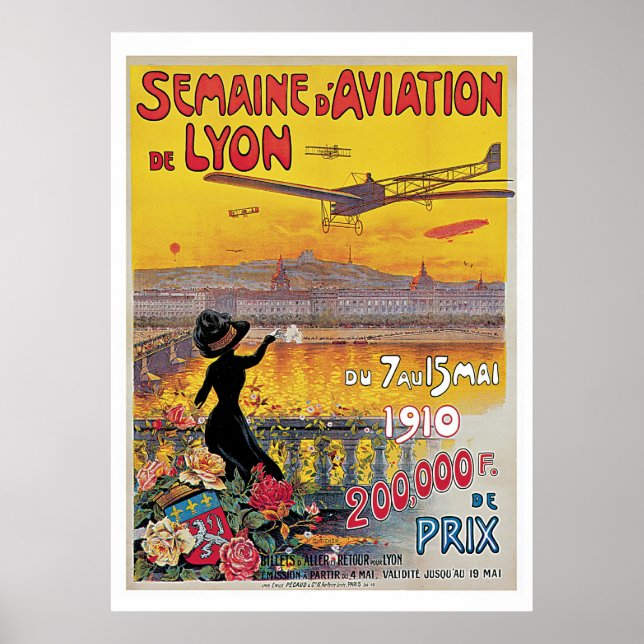 Poster Annonces voyage pour la semaine de l'aviation vint (Devant)