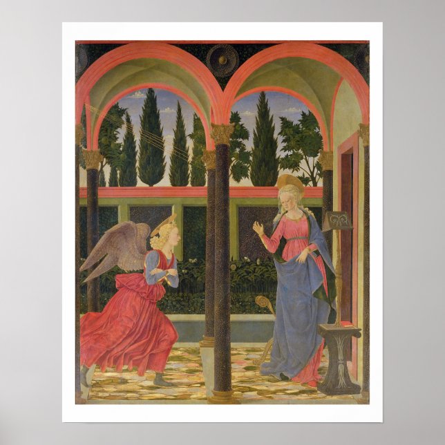 Poster Annonciation, c.1457 (température sur panneau) (Devant)