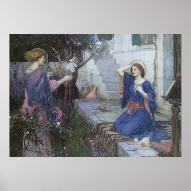 Poster Annonciation de John William Waterhouse (Devant)