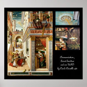 Poster Annunciation ,Saint Emidius and an OVNI