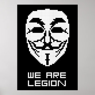 Poster Anonyme Nous Sommes Légion Pixel Art