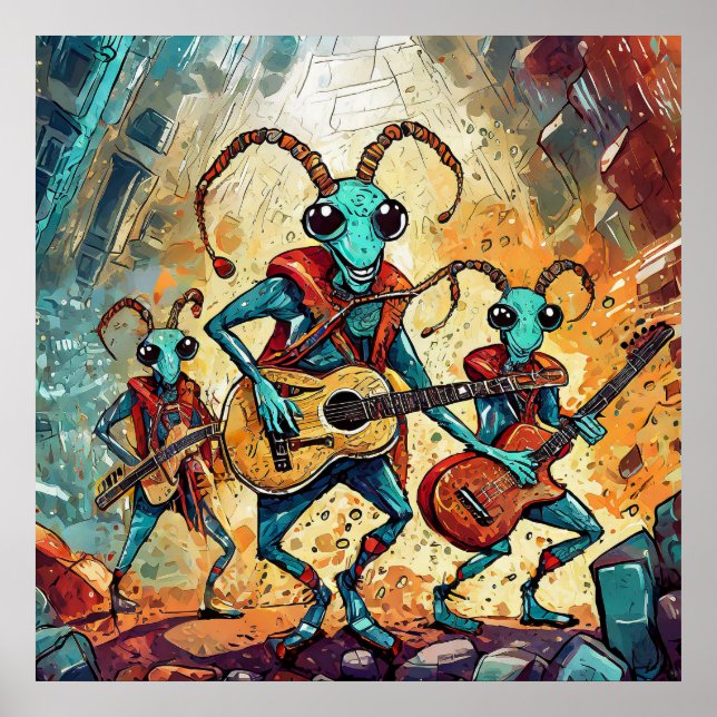 Poster Ant Rock n'Roll Band - Imprimer (Devant)