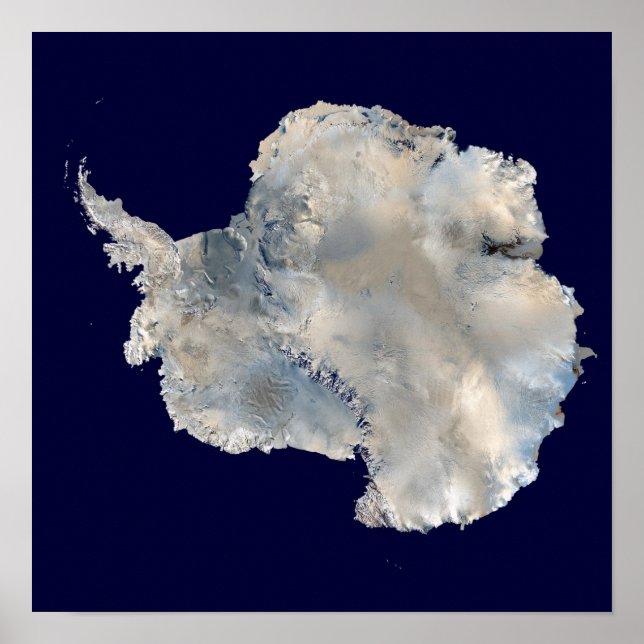 Poster Antarctique (NASA Blue Marble Imagery) (Devant)