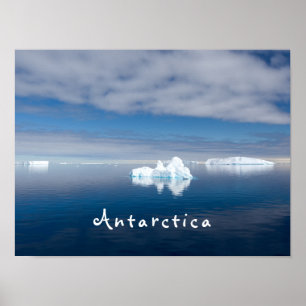Poster Antarctique paysage photo de glace flottante avec