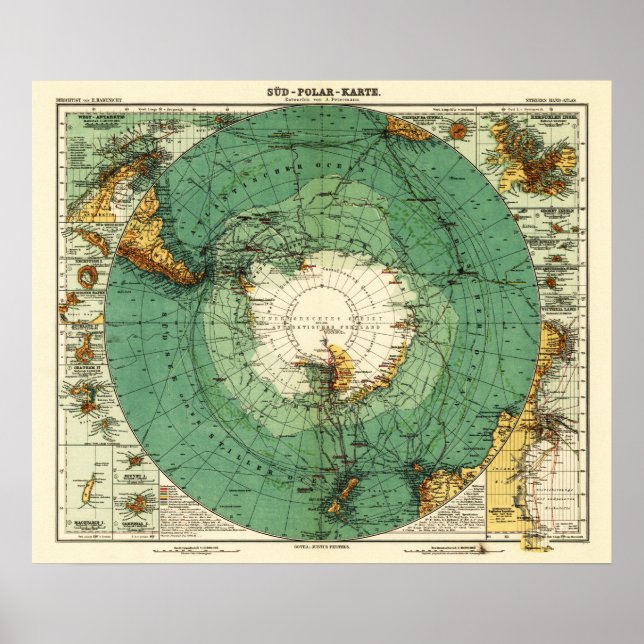 Poster AntarctiqueCarte panoramiqueAntarctique (Devant)