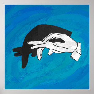 Poster Anteille Ombre Sur Bleu