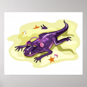 Poster Anteosaurus Bain De Soleil Avec Casque.