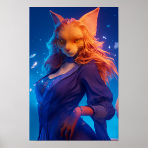 Poster Anthro chat élégant