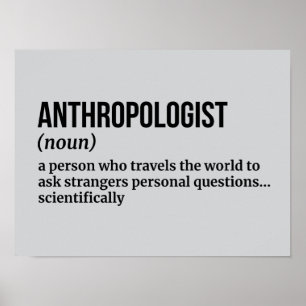 Poster Anthropologue social - Définition amusante