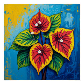Poster anthurium van gogh style