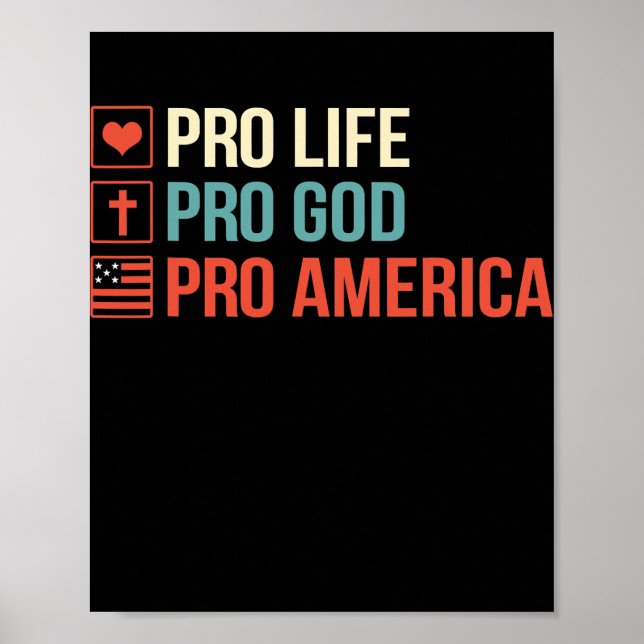 Poster Anti-avortement Pro God Pro America pro choice Avo (Devant)