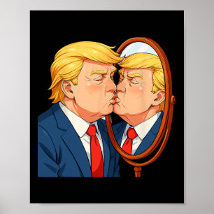 Poster Anti-donald Trump Baiser Miroir - Narcissisme Sati