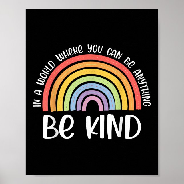 Poster Anti-intimidation Be Kind Unity Day Rainbow Kindne (Devant)