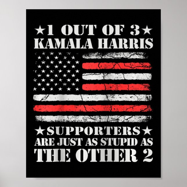 Poster Anti Kamala Harris Stupide plaisanterie Drapeau Am (Devant)