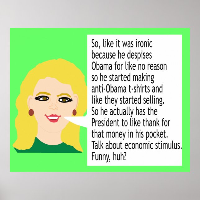 Poster anti-Obama sur l'ironie (Devant)