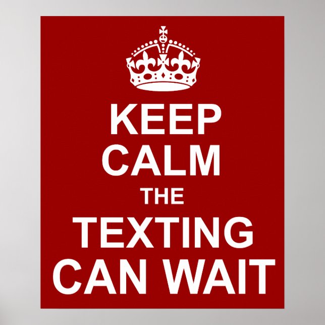 Poster Anti-Texting Keep Calm (Devant)