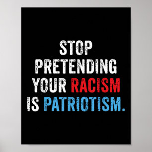 Poster Anti Trump Co-Uni-adultes Anti-racisme, Noir, Peti