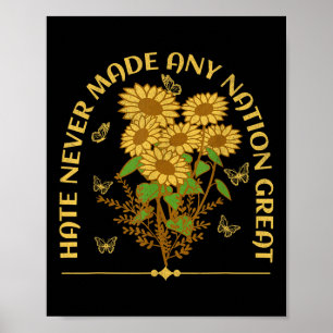 Poster Anti Trump Floral Democratique Président libéral