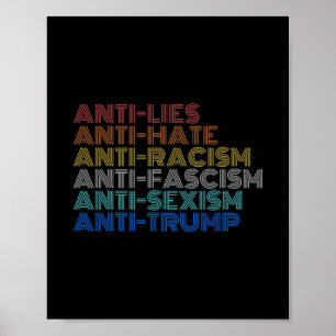 Poster Anti Trump Haine Mensonges Racisme Fascisme Isme R