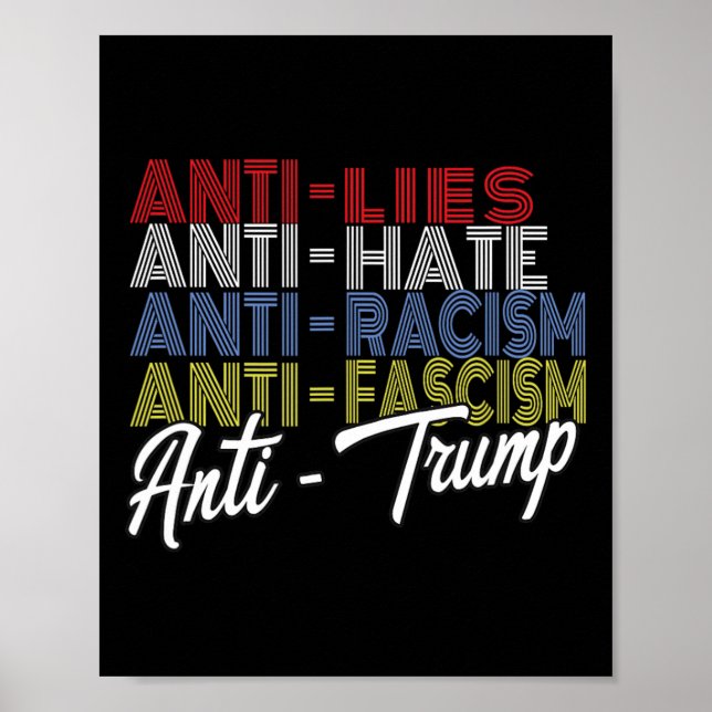Poster Anti Trump Hate Mies Et Fascisme Résistent Au Vote (Devant)