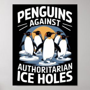 Poster Anti Trump Résiste aux pingouins contre les autori