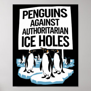 Poster Anti Trump Résiste aux pingouins contre les autori