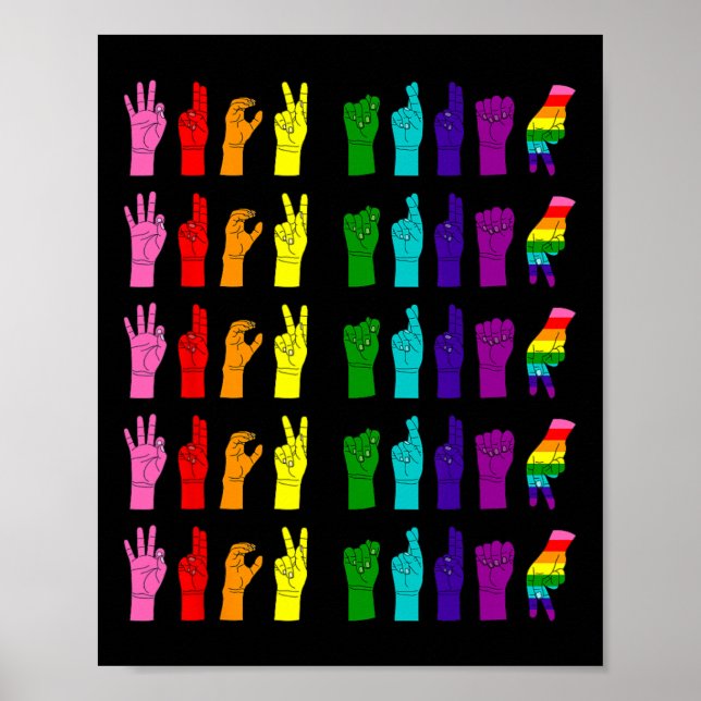 Poster Anti Trump Subtle Sign Language Asl Lgbtq Pride 20 (Devant)